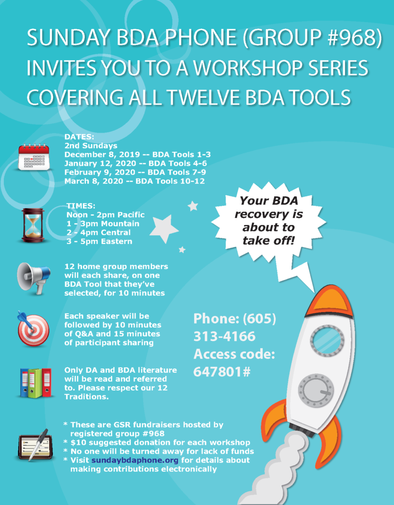 Sunday BDA Phone group workshop covering all 12 tools